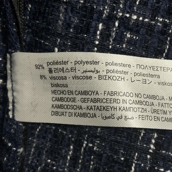 Zara Womens Top Size XS Tweed Textured Structured Off The Shoulder Flare Sleeves - Picture 6 of 7